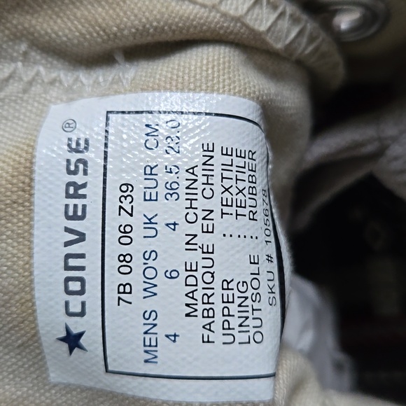 CONVERSE ALL STAR Beige Canvas with Tweed wrap. WMN 6 MENS 4 EUC UNISEX - Picture 9 of 12